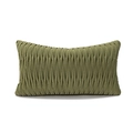 Olive green velvet rectangular pillow with pleated texture for sofa decor - 30*50cm [Cover Only] / Flowing Water Olive Green