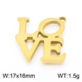 Colgante LOVE de acero de titanio dorado, accesorio DIY de 17x16 mm para collares - Dorado (KLJ7973-Z)