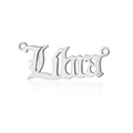 Macro view of Libra zodiac charm in silver stainless steel with gothic lettering design - Silver-Libra