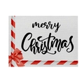 Christmas placemat with Merry Christmas print and red candy cane ribbon patterns - CD27-6 (Bow Merry Christmas)