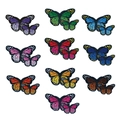20-piece set of colorful butterfly embroidery patches in ten vibrant color combinations - 20pcs / Large and Small Set / With Adhesive / Full Set