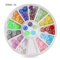 12-grid storage case with iridescent multi-colored nail art crystal beads for DIY manicure - Multicolor Ball Beads Set (sp0001-46)