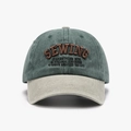 Cappellino da baseball vintage verde scuro e beige con ricamo 3D SEWING - Verde