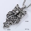 Ανδρικό ρετρό κολιέ με μενταγιόν κουκουβάγια από ανοξείδωτο ατσάλι με διαστάσεις - Κούφιο Στυλ Κουκουβάγιας 3