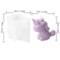 Detailed size measurements for cartoon unicorn silicone candle mold and DIY wax crafts - YT24101-2 Unicorn Silicone Mold / Clear White
