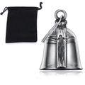 Silver stainless steel guardian bell with cross carving and black velvet gift bag - Steel Color Set (With Bag)