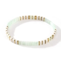 Minimalistisches Tila-Armband mit minzgrünen, weißen und goldenen rechteckigen Perlen - Minzgrün/Weiß/Gold
