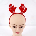 Rote Weihnachts-Rentier-Geweih-Stirnband mit weißen Schneeflocken für festliche Partys - TK11 (Rotes Schneeflocken Geweih Stirnband)