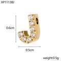 Gold plated letter J charm with pavé zircon stones, minimalist jewelry pendant - Drilled And Set Letter J (hole Inner Diameter 0.2cm)