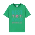 T-shirt vert fête des mères avec imprimé Best Mom Ever en coton confortable - XS / Hauts / Vert