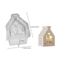 House-shaped silicone mold with LOVE text and heart design for DIY candle making - LOVE House