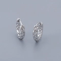 Macro shot of 925 sterling silver hoop earrings with diamond-cut pattern and S925 hallmark - Curved Faceted Ear Buckle-Platinum Silver