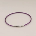 Bracciale in filo di acciaio inossidabile viola 2mm con chiusura a vite per gioielli fai da te - Corda Viola Chiusura Argento