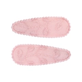 Lot de 2 barrettes à cheveux en tissu brodé rose avec bords festonnés pour filles - Pince Goutte à Bord Festonné (Lot de 2) / Rose Foncé-Fleur Brodée
