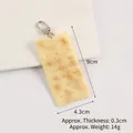 Rectangle soda biscuit keychain with metal lobster clasp, PVC food charm 9cm x 4.3cm - Baked Soda Biscuit Lobster Clasp