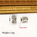 Tibetan silver retro cylinder bead 9x7mm with 3.5mm hole for DIY jewelry making - 21# (9mm x 7mm, Hole 3.5mm)