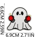 Detail showing dimensions of boxing ghost embroidery patch with high quality stitching - Boxing Ghost (14)