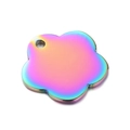 Macro di ciondolo a nuvola in acciaio al titanio arcobaleno con finitura lucida - Ciondolo Fiore Arcobaleno (KLJ3035-Z)