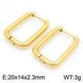 Boucles d'oreilles rectangulaires dorées minimalistes en acier poli de 20x14mm - Style C Couleur Or Rectangulaire (KE113994-KFC)