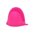 Pink silicone oven mitt heat-resistant shark clip for kitchen anti-slip protection - Rose Red