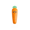 Carrot-shaped stainless steel baby fork and spoon set with cute orange cartoon handle - Plastic Case