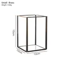 Modern minimalist brass and glass storage box in rectangular shape 15x10x10cm size - Small / Old Brass Color