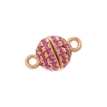 Magnetverschluss in Roségold mit rosa Zirkonia-Pavé für Halsketten und Schmuck - 6mm Roségold Rosarot Zirkonia