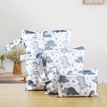 Three-piece waterproof baby diaper wet bags with blue and grey dinosaur prints - BF148 Grey Blue Dinosaur