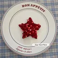 Sparkling red sequin star ornament 8x8cm for Christmas tree decor and DIY accessories - Star-02 (1pc)