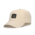 Beige twill cotton baseball cap with black Maria embroidery patch in a vintage street style - Off White