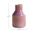 Glossy purple ceramic vase with vertical textures and size dimensions 20cm x 12.5cm - Large / Bright Purple