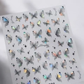 Stickers à ongles papillon holographiques F21 avec fini dégradé laser et lignes métal - Papillon Coloré Aurore (M-721)