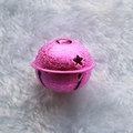 Matte rose red 4cm star cut-out metal bell accessory with frosted finish for DIY - Rose Red