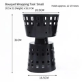 Black plastic flower bouquet holder stand with dimensions 20.5x31cm for 11-19 roses - Elegant Style Small / Black