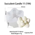 Stampo in silicone succulenta 3D con dimensioni e candela di cera finita - Candela succulenta 11 (194)