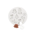Christmas silicone mold with snowman, snowflake and tree shapes for DIY cake decoration - Style 4 / Gray