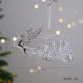 Acrylic Pegasus pumpkin carriage Christmas tree ornament with silver glitter, 15cm x 5.5cm - Pegasus Carriage (New)