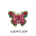 Pink and emerald butterfly brooch with crystals in 6.8cm size for women's fashion - Butterfly Pink (KC0154-3)