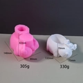 Moule en silicone en forme de chien et pot de fleur blanc avec détails et dimensions - Moule Schnauzer