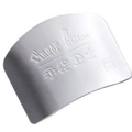 Silver stainless steel finger guard with engraved lettering for kitchen safety - 304 Stainless Steel / Single Finger (Stamped)