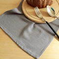 Rectangular grey cotton linen table napkin with waffle weave texture on wooden surface - 30*40cm / Marl Grey