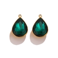 Paire de pendentifs en cristal vert émeraude avec cadre doré en acier inoxydable - Style C Vert Foncé
