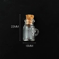 Mini transparent glass bottle with cork and handle, measuring 22mm by 16mm height - Transparent Jug Shape Bottle + Cork