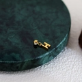 Golden DIY H-letter alphabet pendant with small bead on marble display stand - Letter Pendant (H) / Gold