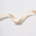 Champagne glitter plush ribbon with frayed edges for Christmas festive party decorations - 1cm Wide * 9m / Nude Pink