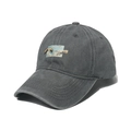 Vintage charcoal grey washed baseball cap with Michelangelo Creation of Adam hand embroidery - 58cm / Gray