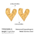 Specifiche dettagliate delle dimensioni per orecchini a cuore lava oro in acciaio - Oro (YYE023406-G)