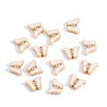 Golden butterfly beads with white evil eye enamel for DIY jewelry making accessories - Butterfly / White