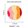 Round chenille patch flower with colorful textures and iron-on heat adhesive backing - Polyester/Hot Melt Adhesive / 03-Round Abstract Block