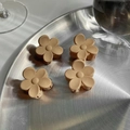 Matte beige floral hair claw clips in a 4-pack set for women elegant styling - Nude Matte Flower(FJ272)